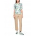 Marccain Sports - AS 4838 J20 - Geribbeld shirt stretchkatoen print groen